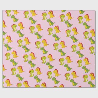 Papel De Presente Dinossauros Cachorros, padrão uniforme