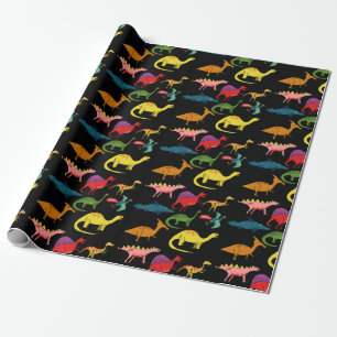Papel De Presente Dinossauros Coloridos