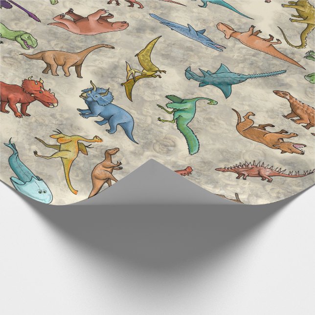 Papel De Presente Dinossauros e Animais Pré-Históricos (Ponta)