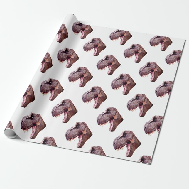 Papel De Presente Dinossauros T-Rex (Desenrolado)