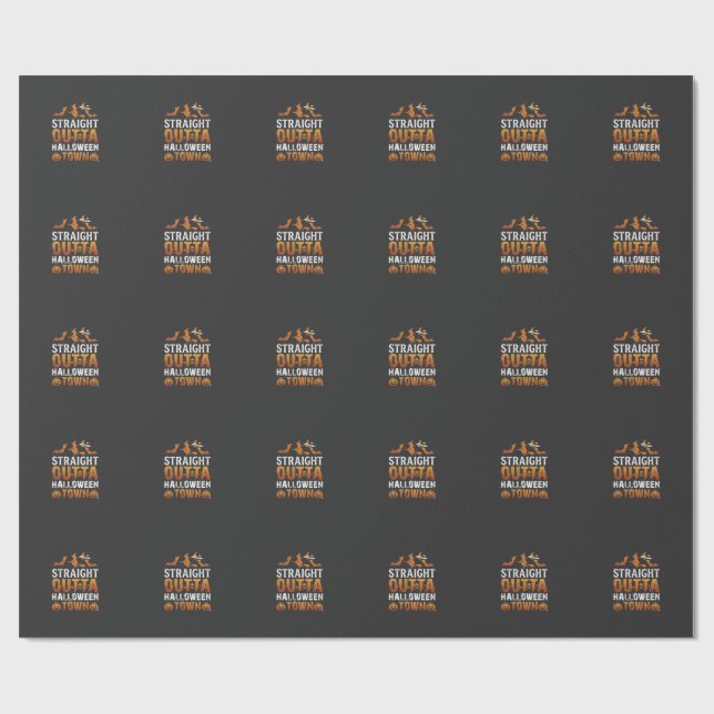 Papel De Presente Direto da Cidade de Halloween Bruxa Morcegos da Lu (Aberto)