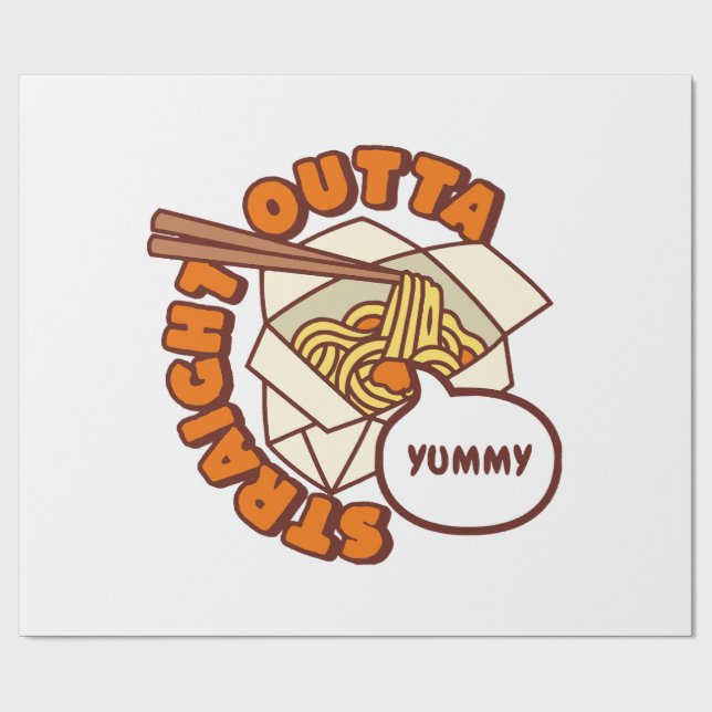 Papel De Presente Direto da Deliciosa Macarrão Ramen (Aberto)