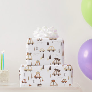Papel De Presente Dirigindo para casa para o padrão de natal