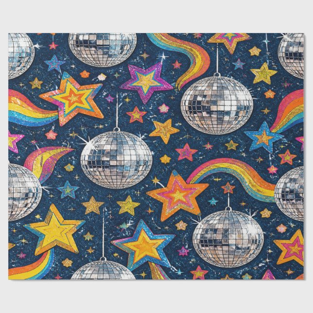 Papel De Presente Disco Ball Stars Wrap (Aberto)