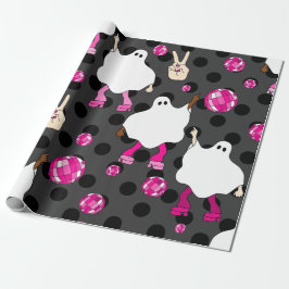 Papel De Presente disco halloween africano fantasma rosa