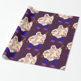 Papel De Presente disco halloween africano floresce fantasma