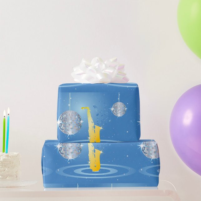 Papel De Presente Disco Jazz Saxofone Espelhos Espelhos Espelhos (Criador carregado)