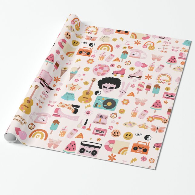 Papel De Presente discoteca de 1970 (Desenrolado)