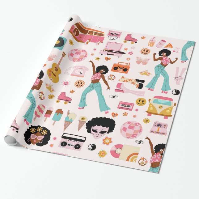 Papel De Presente discoteca de 1970, alienígena africana (Desenrolado)