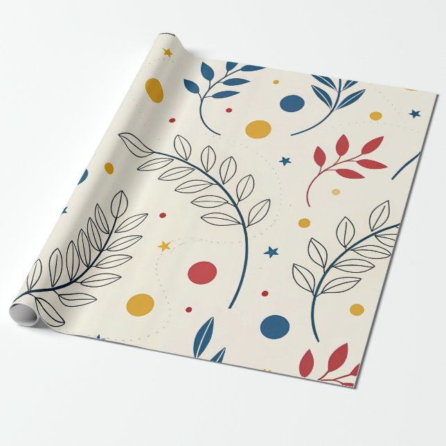 Papel De Presente Diseño floral (Desenrolado)