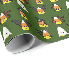 Papel De Presente Disfarce bonito do Dia das Bruxas do milho de