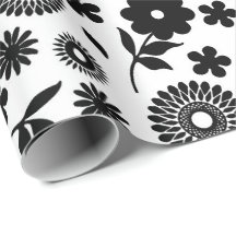 Disias Florais Pretas E Brancas Padrão Invisível