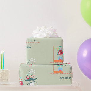 Papel De Presente Dissor de Cientista Louco com Bigode