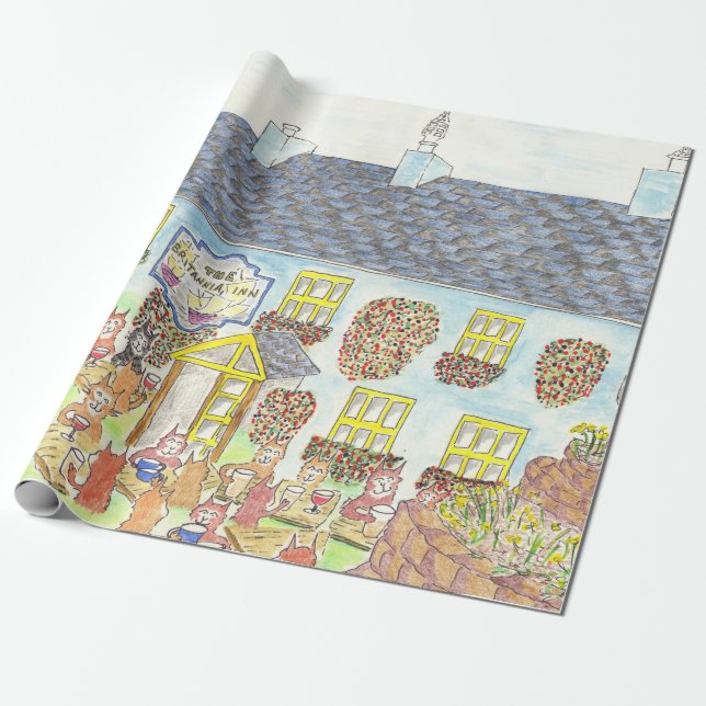 Papel De Presente Distrito de Britannia Inn Elterwater Lake (Desenrolado)