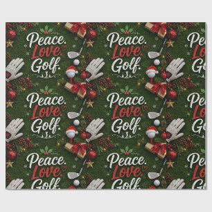 Papel De Presente Dito engraçado de Natal de golfe em grama verde