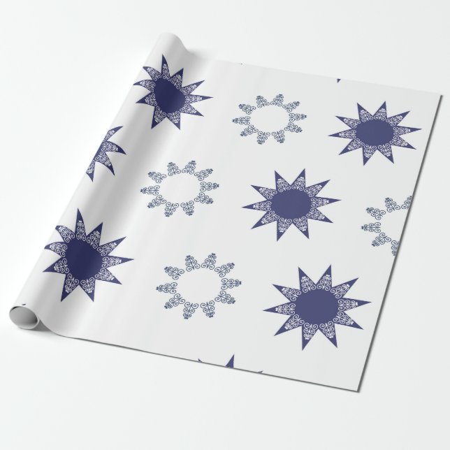 Papel De Presente Ditsy Snowflake pattern backgrounds textures (Desenrolado)