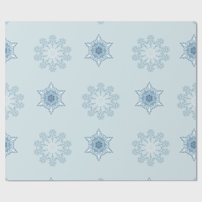 Papel De Presente Ditsy Snowflake pattern backgrounds textures (Aberto)