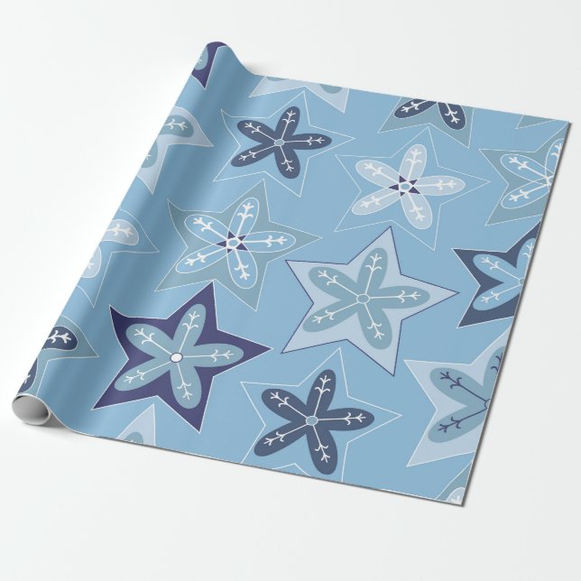 Papel De Presente Ditsy Snowflake pattern backgrounds textures (Desenrolado)