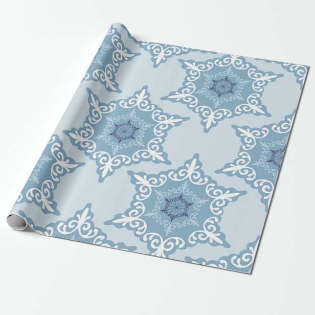 Papel De Presente Ditsy Snowflake pattern backgrounds textures (Desenrolado)