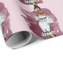 Papel De Presente Diva do encanto do esboço do equipamento do