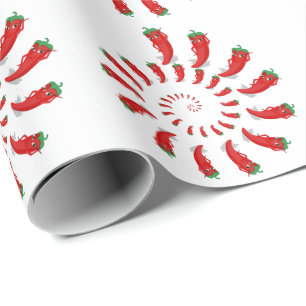 Papel De Presente Diva Pimenta Vermelha Espiral Grande