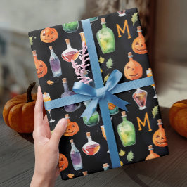 Papel De Presente Diversão Colorida Bebidas Boo Festa de Halloween C
