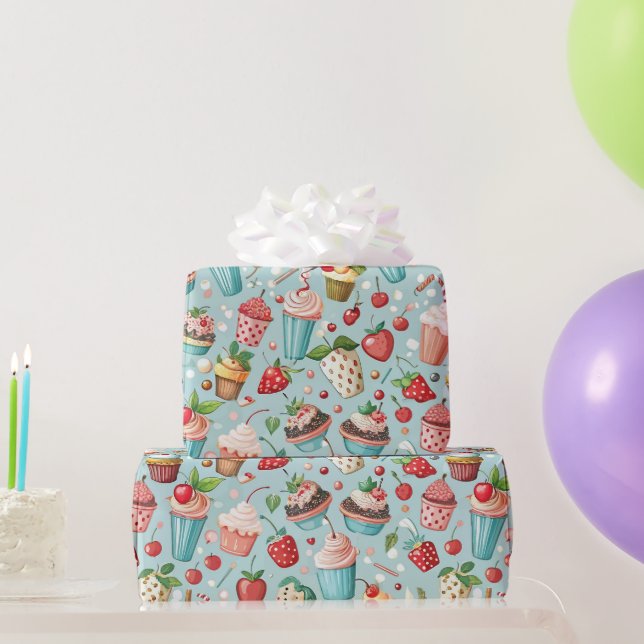 Papel De Presente Diversão com Sorvete (Presentes para festas)