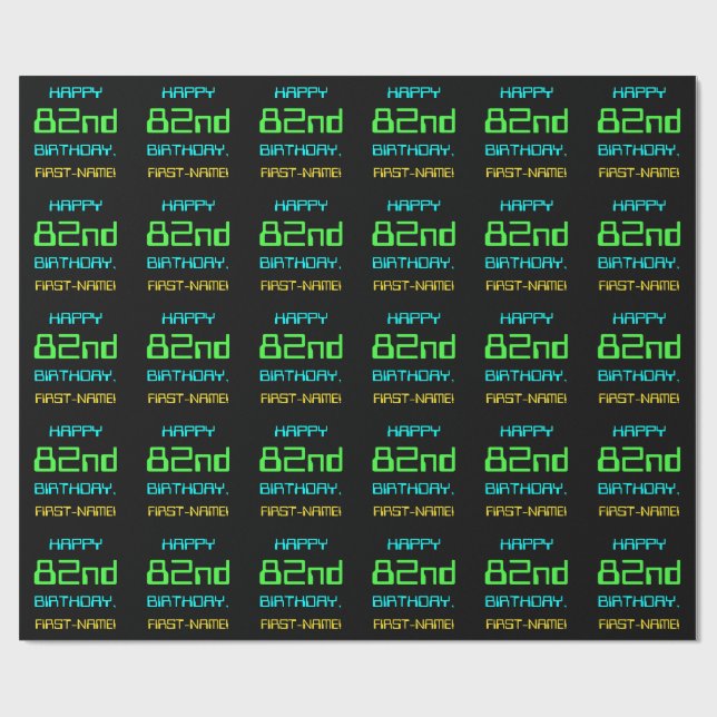 Papel De Presente Diversão Computação Digital Tema 82º Aniversário (Aberto)