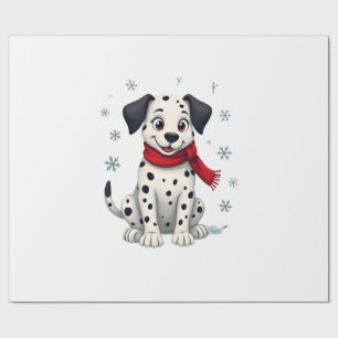 Papel De Presente Diversão Dalmatiana com Neve