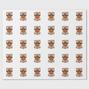 Papel De Presente Diversão de Halloween de Abóbora Lanterna de Jack