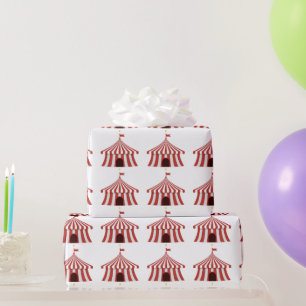 Papel De Presente Diversão do Carnaval Circus Red White Tent