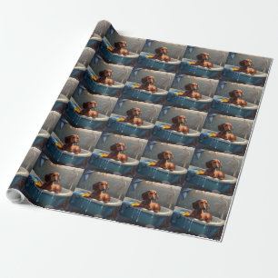 Papel De Presente Diversão do Dachshund no Banho 