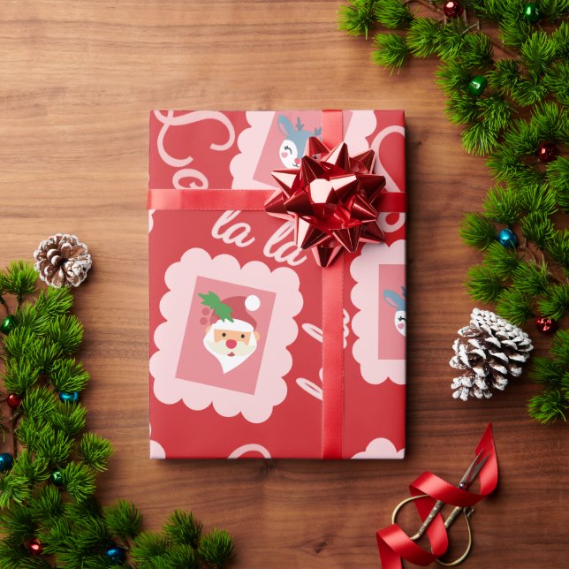 Papel De Presente Diversão Fa La Christmas Carol Script Papai Noel (Presente de Natal)