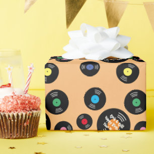 Papel De Presente Diversão negra do vinil registra rock & roll Birth