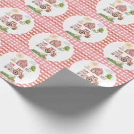 Papel De Presente Diversão no Celeiro para Aniversário de Qualquer I