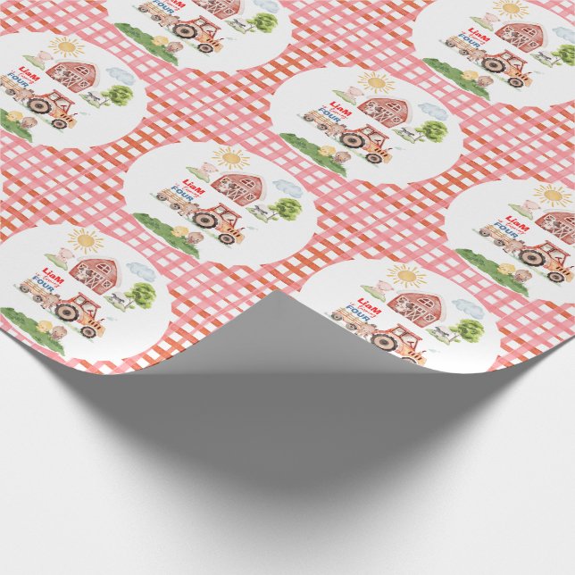 Papel De Presente Diversão no Celeiro para Aniversário de Qualquer I (Ponta)