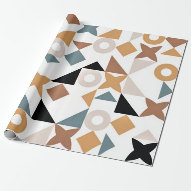 Papel De Presente Diversão Trendy Bauhaus Geométrico XOXO (Desenrolado)