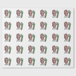 Papel De Presente Divertido 6 7 Esquadrão do Papai Noel Sessenta e S