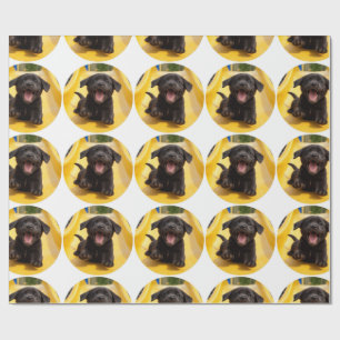 Papel de Presente Divertido com Cachorrinho Lab Ne