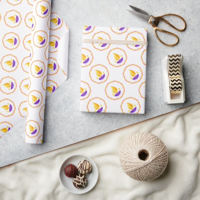 Papel De Presente Diwali com Diya (Artesanato)