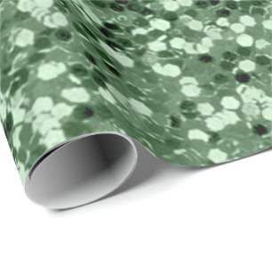 Papel De Presente Do brilho verde do Sequin da hortelã efeito