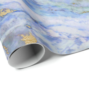 Papel De Presente Do mármore Dourado do azul de pó da escova do ro