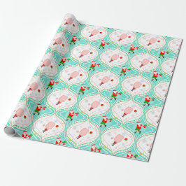 Papel de Presente do Natal do Papai Noel com Padrã
