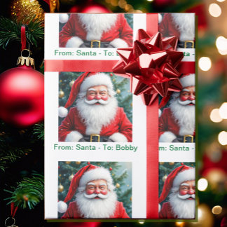 Papel De Presente Do Papai Noel Adicione o Nome da Criança Um Natal