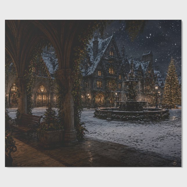 Papel de Presente do Pátio do Castelo Nevado (Aberto)