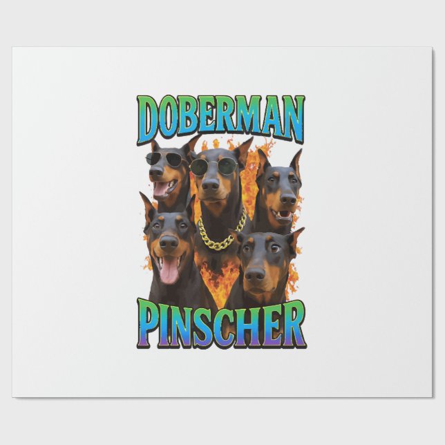 Papel De Presente Doberman Pinscher  (Aberto)
