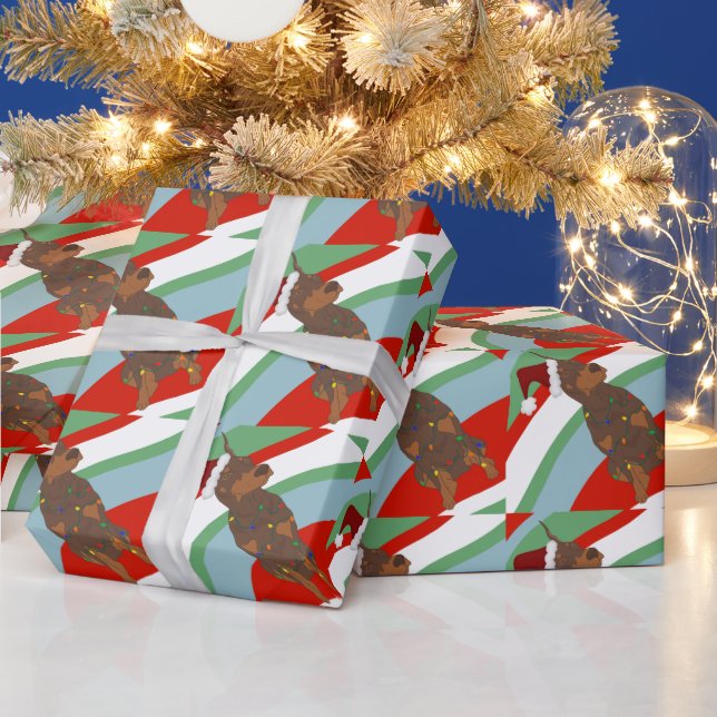 Papel De Presente Doberman Pinscher de Natal (Feriados)