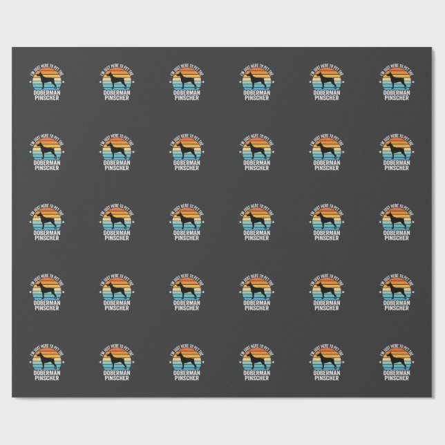 Papel De Presente Dobermann Retro acaricie (Aberto)