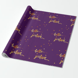 Papel De Presente Doce 16 ouro roxo alô dezesseis guião