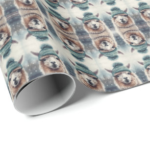 Papel De Presente Doce Alpaca de Inverno, personalizado